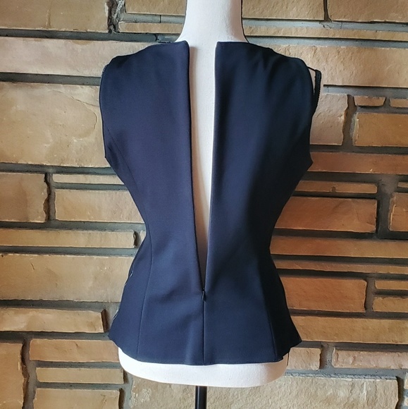 🥀ANTONIO MELANI Sexy Black Genuine Leather Top S - Picture 5 of 8